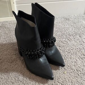 SENSO Black Ankle Boots with Beaded Detail